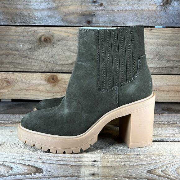 Dolce Vita Caster H2O Waterproof Suede Bootie - Olive - 8.5 Wide - NWOB - Picture 1 of 9